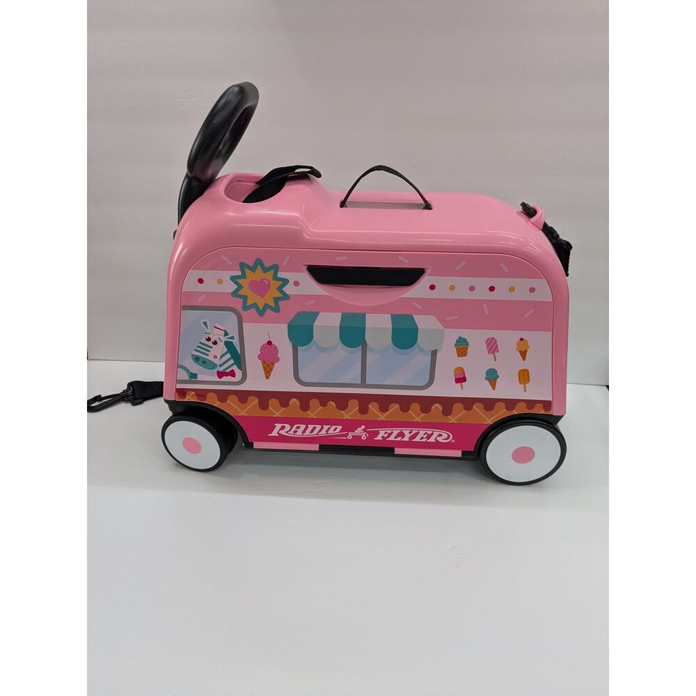 NEW Radio Flyer Happy Trav’ler Ice Cream Truck 3 in 1 Ride On Luggage PINK - Picture 6 of 8
